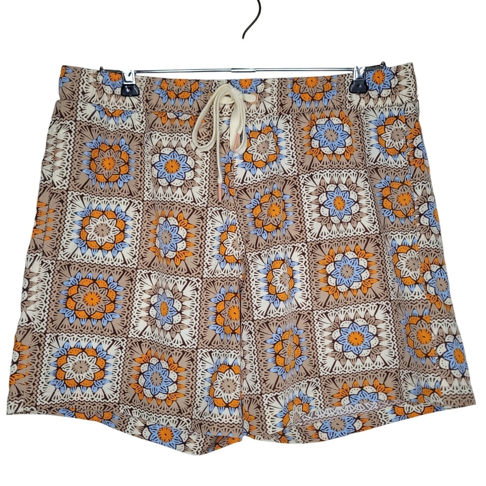 Fresh Prints of Bel-Air Retro Multi‎ Color Granny Square Crochet Prin Men's Sz M